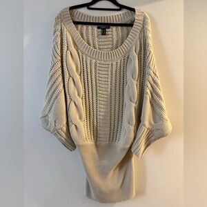 Forever 21 Beige Cable Knit Sweater Dress